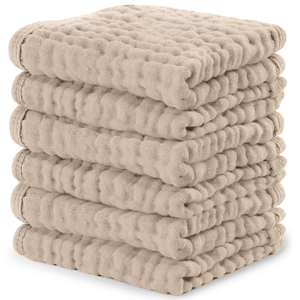Muslin Washcloths in Sand | Comfy Cubs