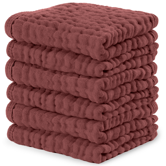 Muslin Washcloths - Wine