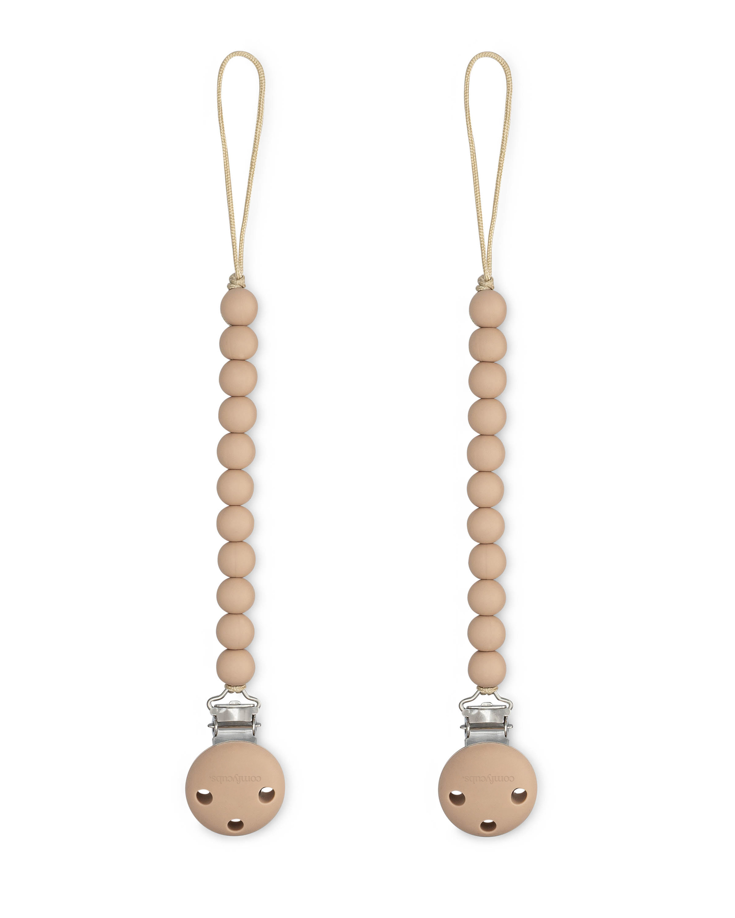 Pacifier Clips, 2 Pack - Beige