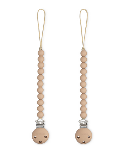 Pacifier Clips, 2 Pack - Beige