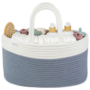 Rope Diaper Caddy in Pacific Blue | Comfy Cubs