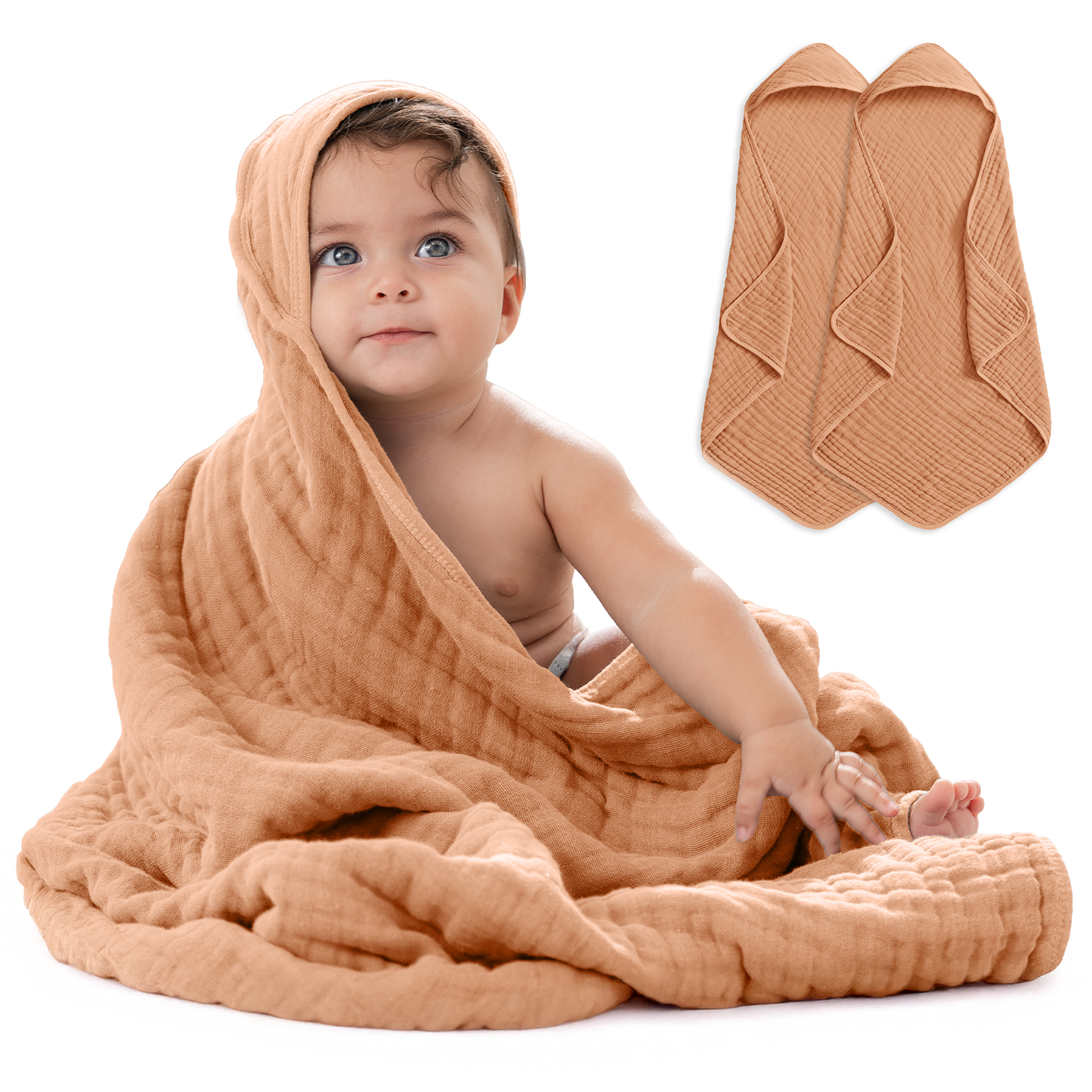 Baby Hooded Towels - Caramel