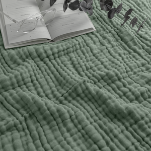 Adult Muslin Blanket in Fern | Comfy Cubs - additional view