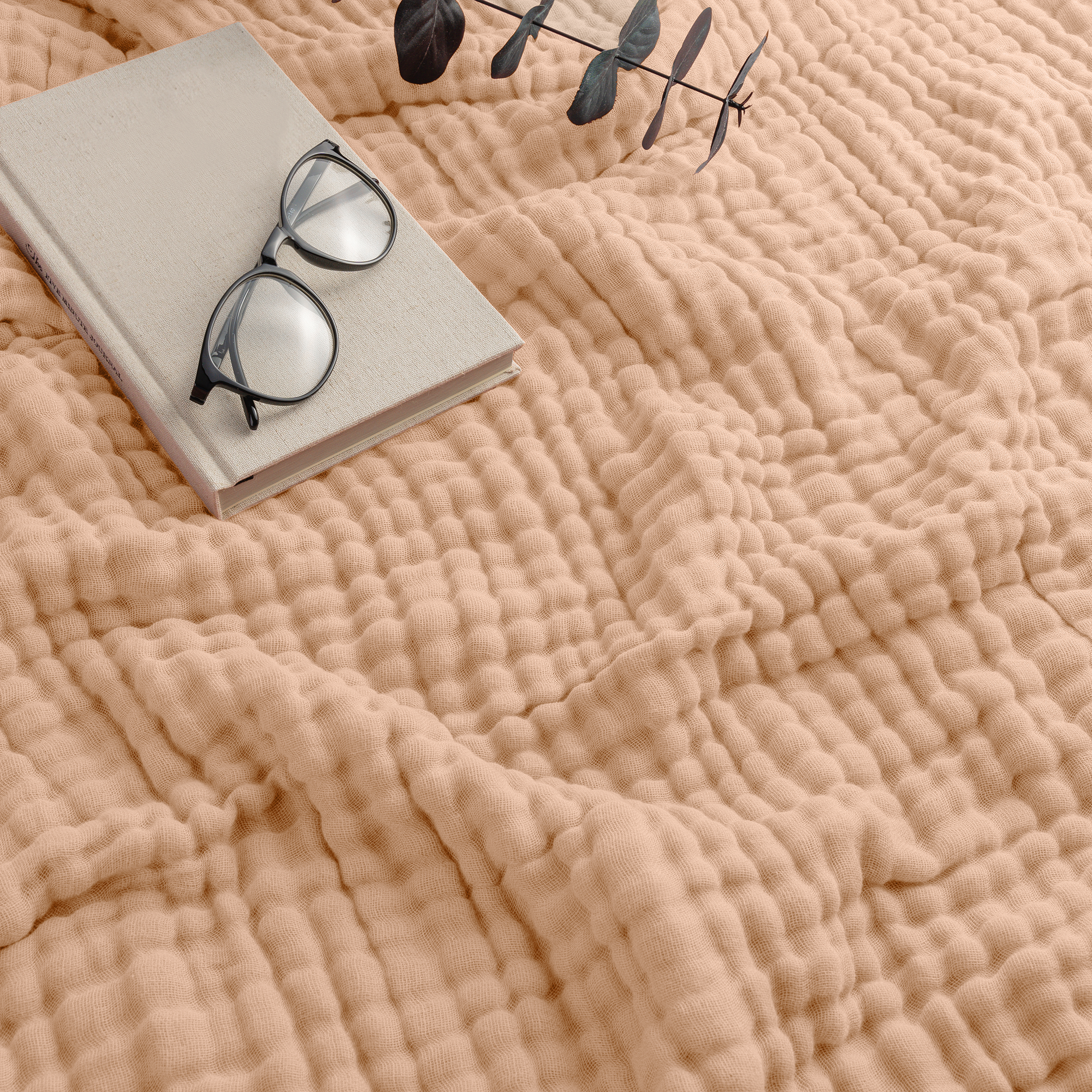 Adult Muslin Blanket in Cream | Comfy Cubs - additional view