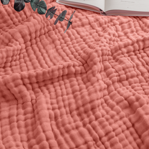 Adult Muslin Blanket in Dusty Rose | Comfy Cubs - additional view