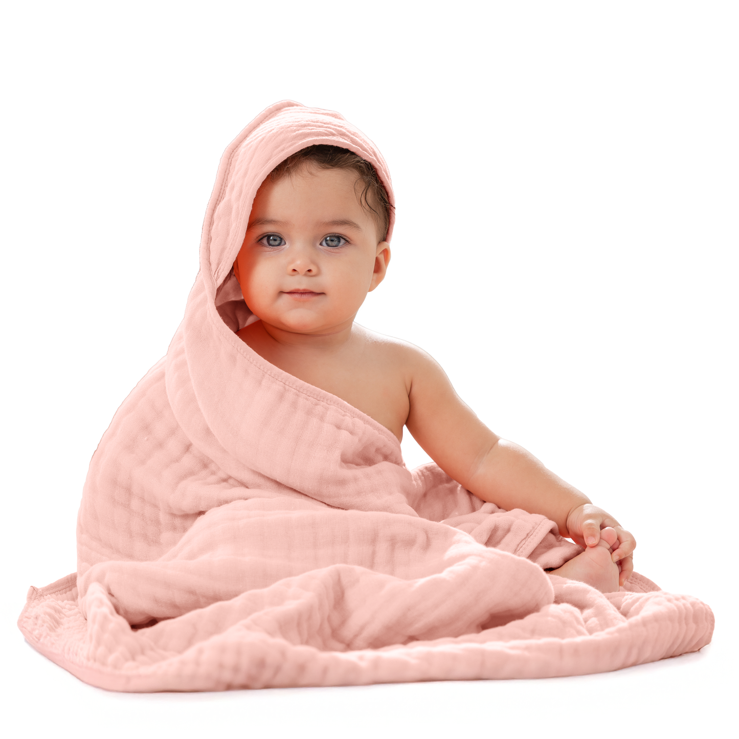 Baby Hooded Towels - Lace Pink