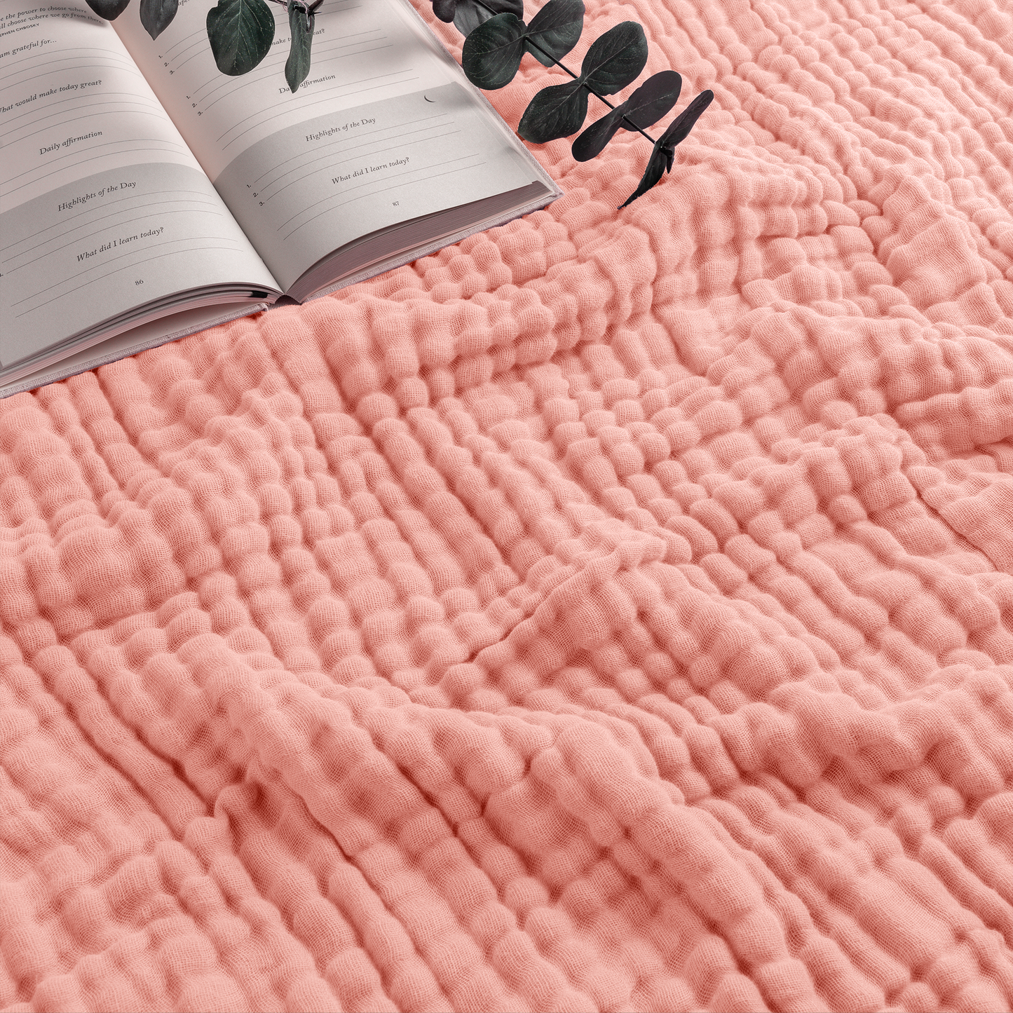 Adult Muslin Blanket in Lace Pink