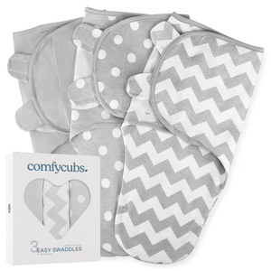 Easy Swaddle Blankets in Grey, Pack of 3 | Comfy Cubs - additional view