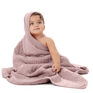 Baby Hooded Towels in Mauve | Comfy Cubs
