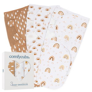 Easy Swaddle Blankets in Rainbow Bohemian, Pack of 3 | Comfy Cubs - additional view