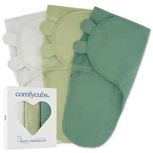 Easy Swaddle Blankets in Stone, Sage, Azul, Pack of 3 | Comfy Cubs - additional view
