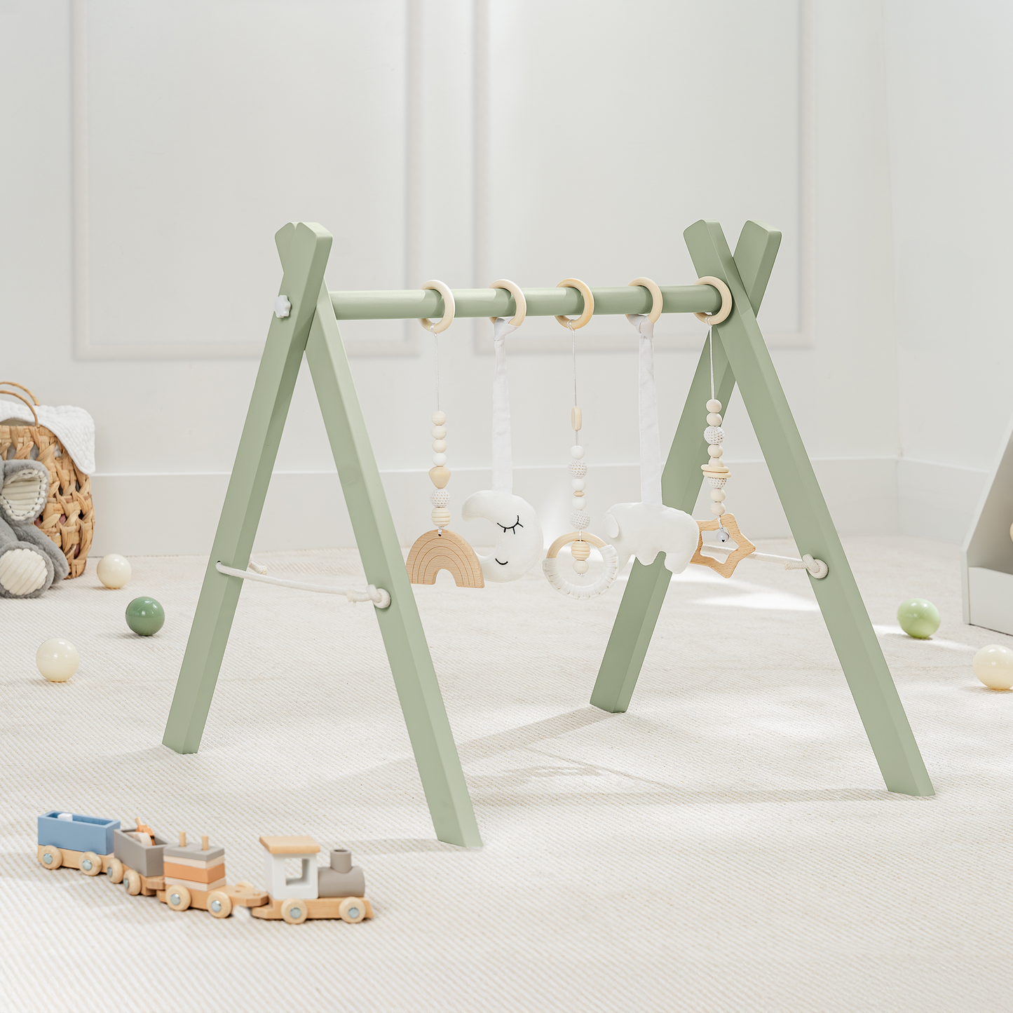 Baby Play Gym in Sage
