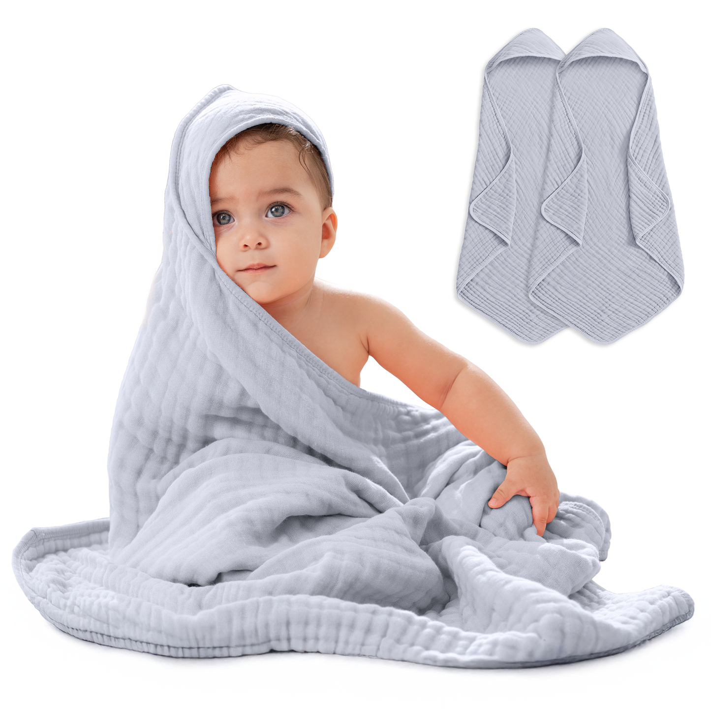 Baby Hooded Towels - Slate