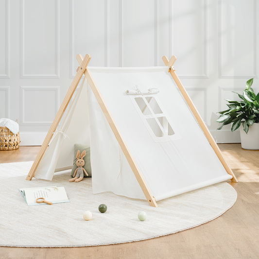 Kids Indoor Play Tent - Natural Wood