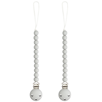 Pacifier Clips, 2 Pack - Grey