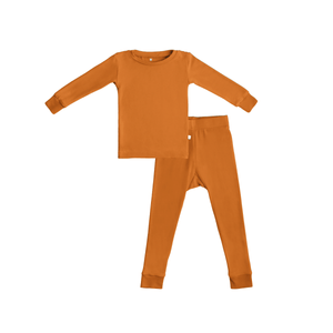 Toddler/Kids Bamboo Pajamas - Rust | Dreamland Baby