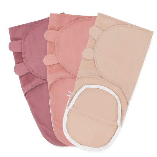 Easy Swaddle Blankets with Zipper - Light Blush, Blush, Mauve