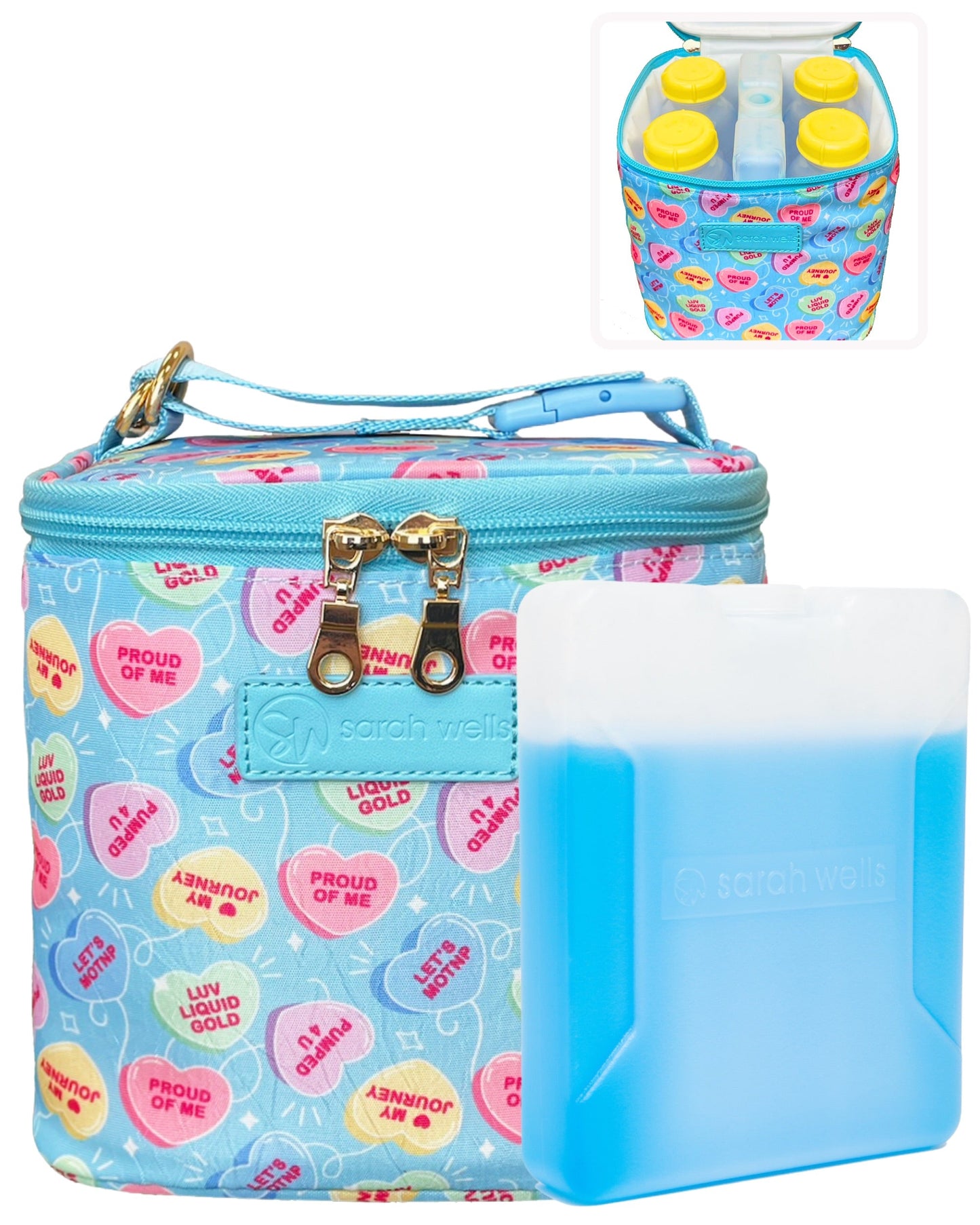 Sarah Wells Cold Gold Breastmilk Cooler – Insulated Milk Storage & Ice Pack – Machine Washable for Moms
