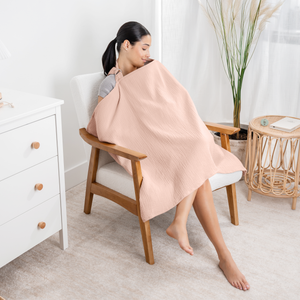 Muslin Nursing Cover, Pack of 1 in Blush | Comfy Cubs - additional view