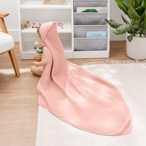 Baby Hooded Towels in Bold Blush | Comfy Cubs - additional view