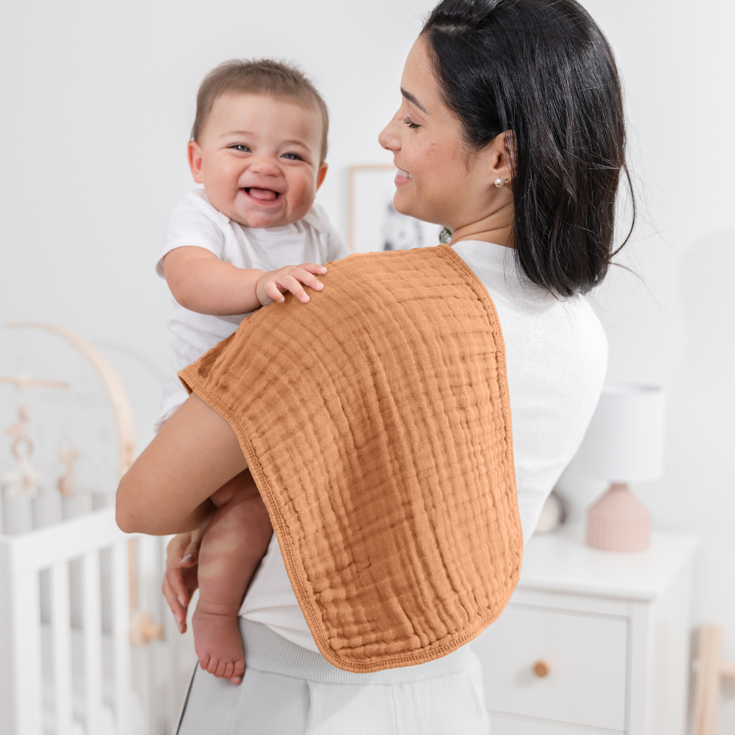 Muslin Burp Cloths - Caramel