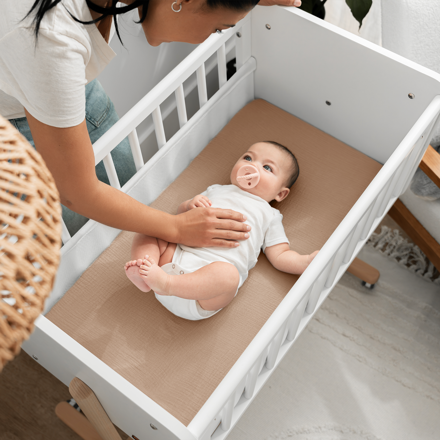 Muslin Fitted Bassinet Crib Sheet