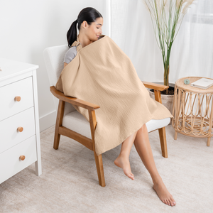 Muslin Nursing Cover, Pack of 1 in Cream | Comfy Cubs - additional view