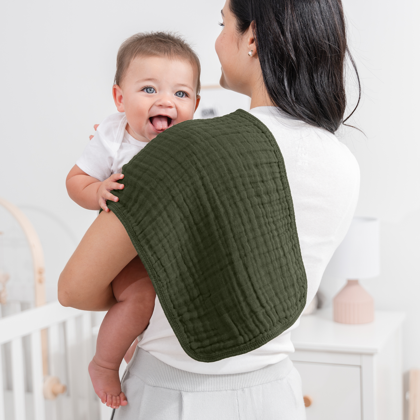 Muslin Burp Cloths - Kelp