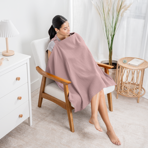 Muslin Nursing Cover, Pack of 1 in Mauve | Comfy Cubs - additional view