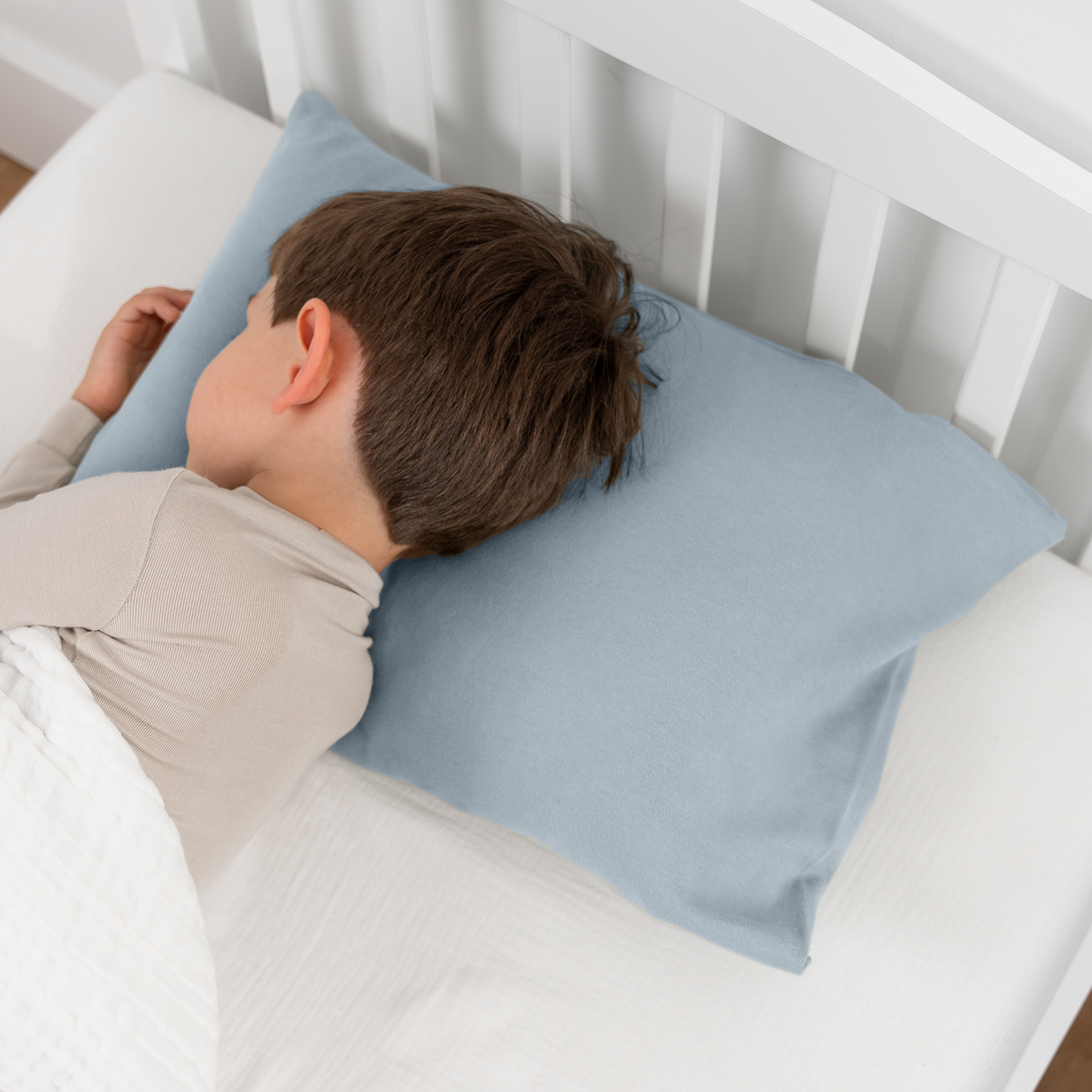 Toddler Pillows with Soft Cotton Pillow Case - Pacific Blue