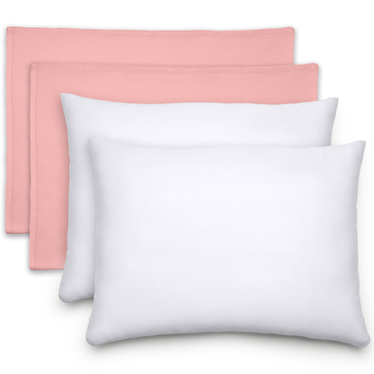 Toddler Pillows with Soft Cotton Pillow Case - Blush