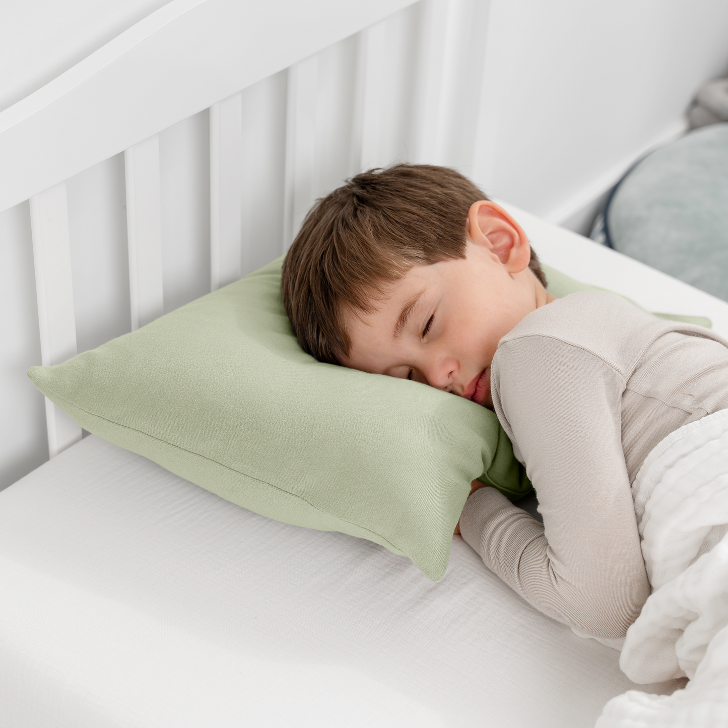Toddler Pillows with Soft Cotton Pillow Case - Sage