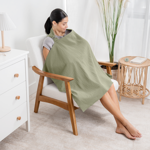 Muslin Nursing Cover, Pack of 1 in Sage | Comfy Cubs - additional view