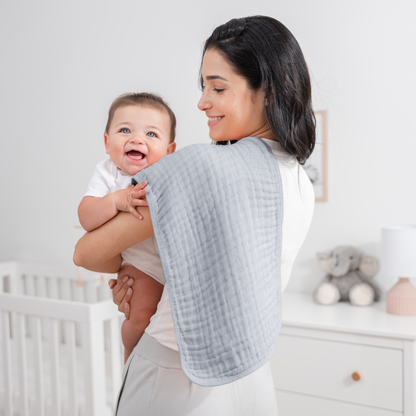 Muslin Burp Cloths  - Slate