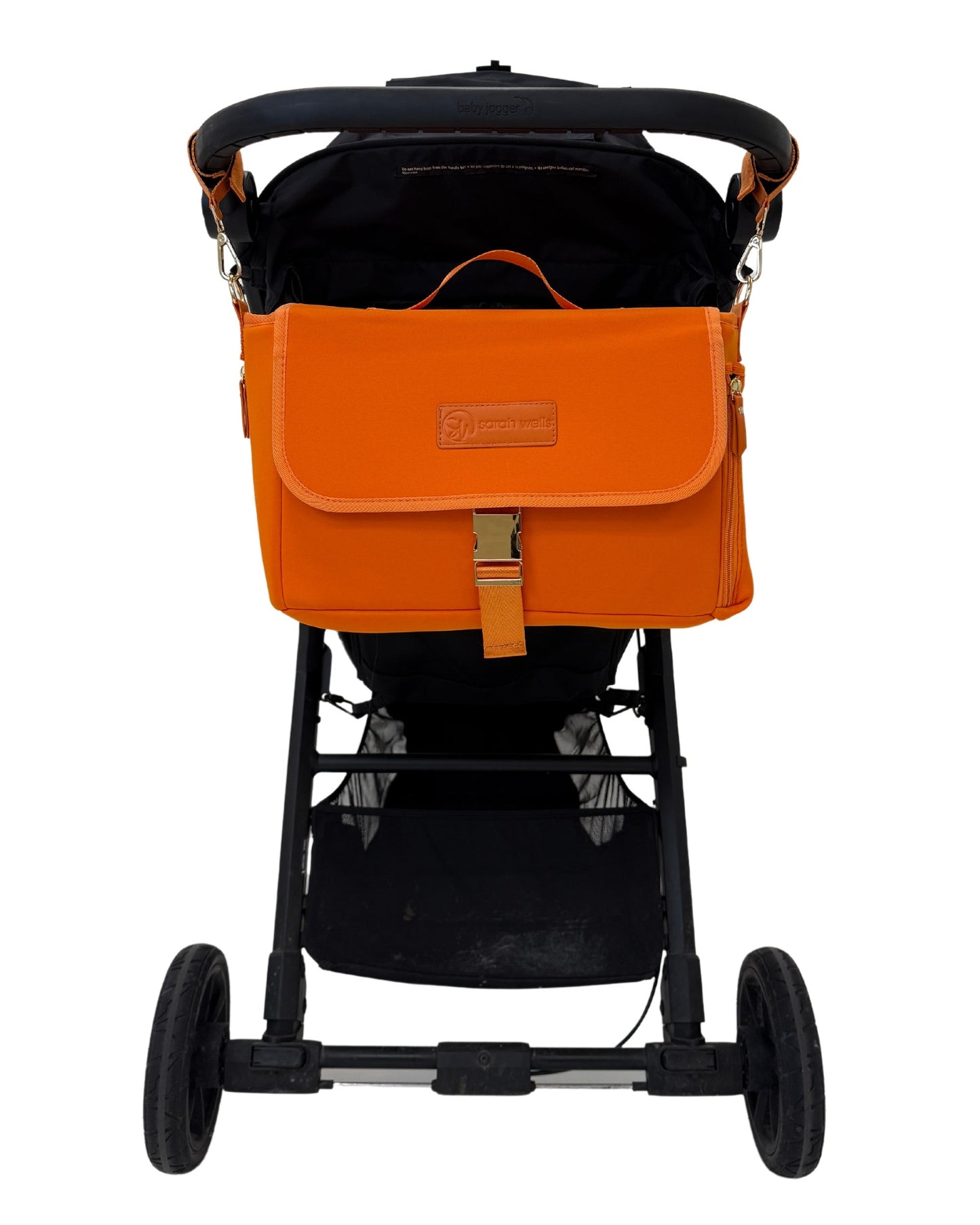 Sarah Wells Deluxe Stroller Caddy Organizer – Insulated, Machine-Washable with Crossbody Strap, Storage Pockets & Luggage Sleeve