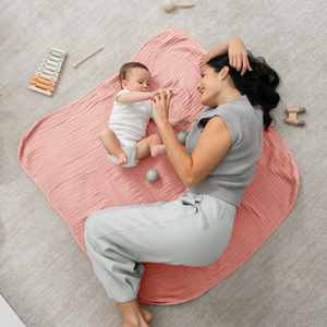 Baby Muslin Blanket in Bold Blush | Comfy Cubs - additional view