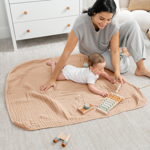 Baby Muslin Blanket in Cream | Comfy Cubs - additional view