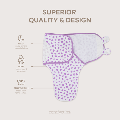 Easy Swaddle Blankets - Purple, Pack of 3