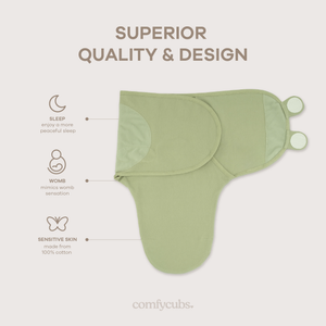 Easy Swaddle Blankets in Stone, Sage, Azul, Pack of 3 | Comfy Cubs - additional view