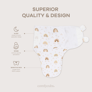 Easy Swaddle Blankets in Rainbow Bohemian, Pack of 3 | Comfy Cubs - additional view