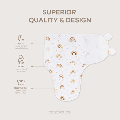 Easy Swaddle Blankets - Rainbow Bohemian, Pack of 3