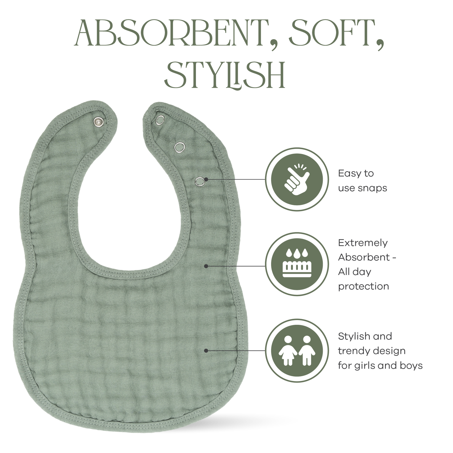 Muslin Bibs - Fern