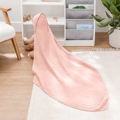 Baby Hooded Towels - Lace Pink