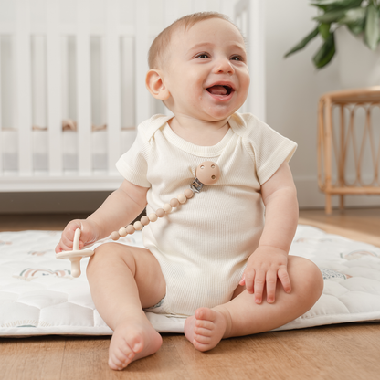 Pacifier Clips, 2 Pack  - Beige, Light Beige, & White