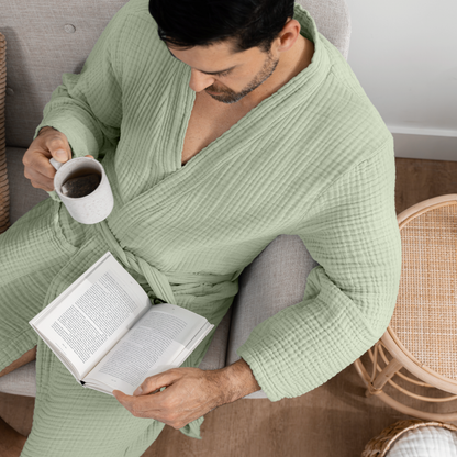 Muslin Bathrobe, Sage