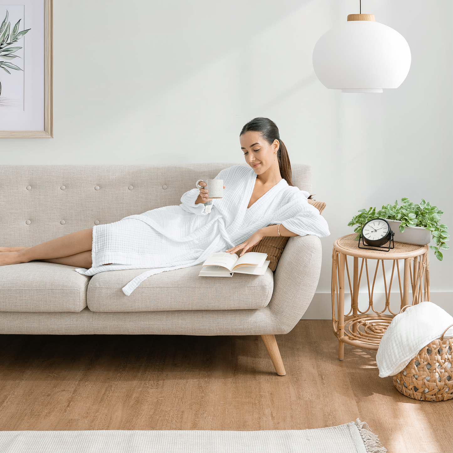 Muslin Bathrobe, White