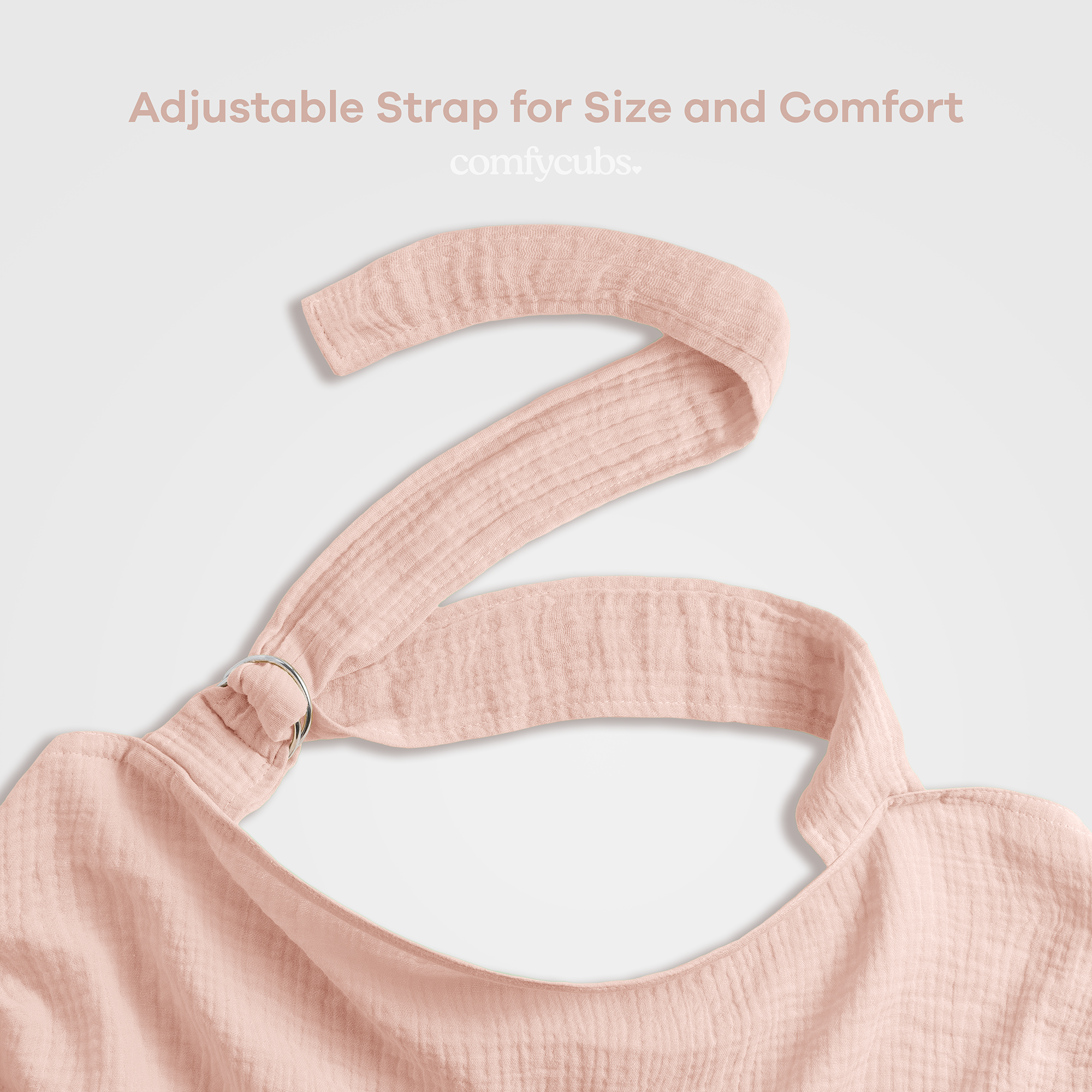 Muslin Nursing Cover, Pack of 1 in Blush | Comfy Cubs - additional view