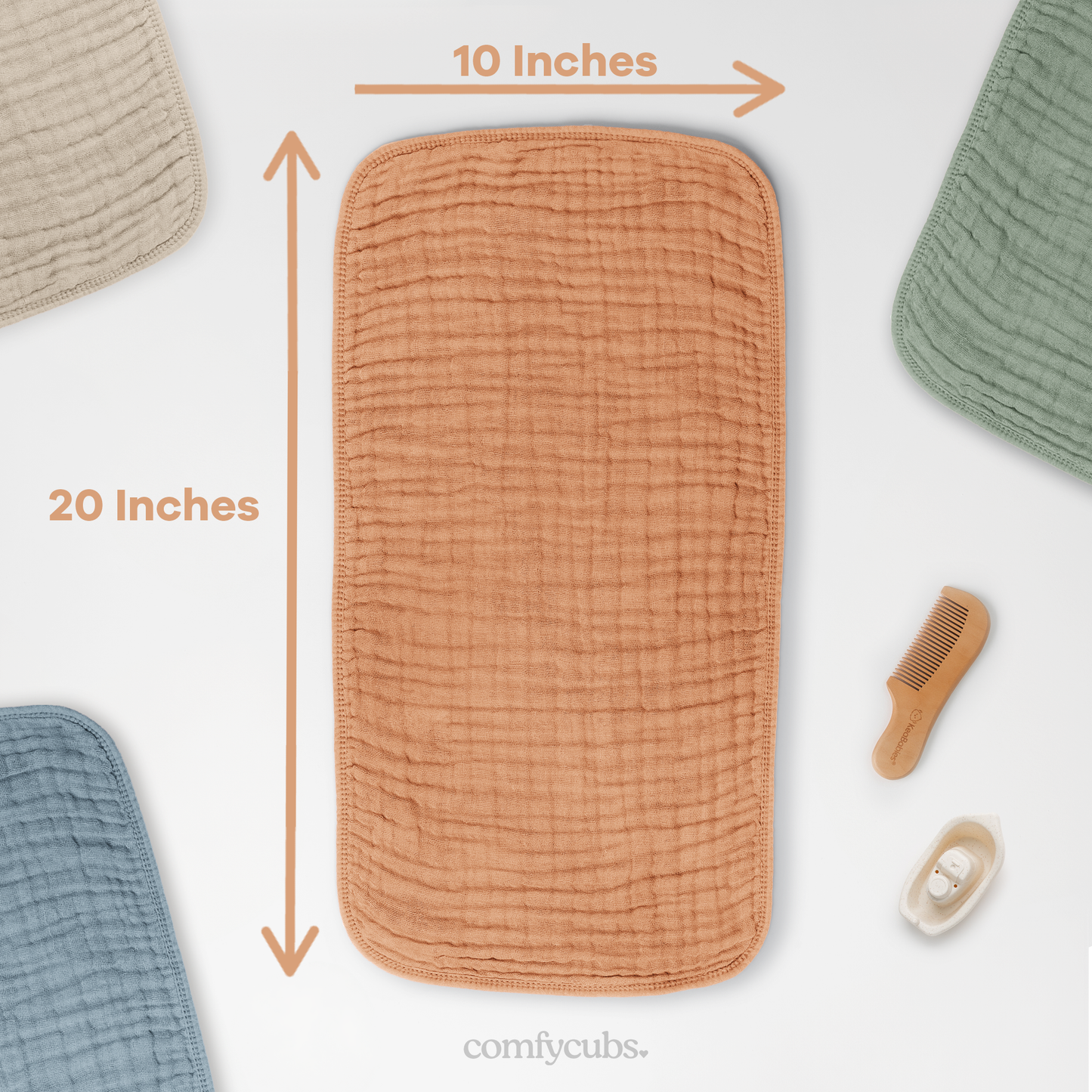 Muslin Burp Cloths - Caramel
