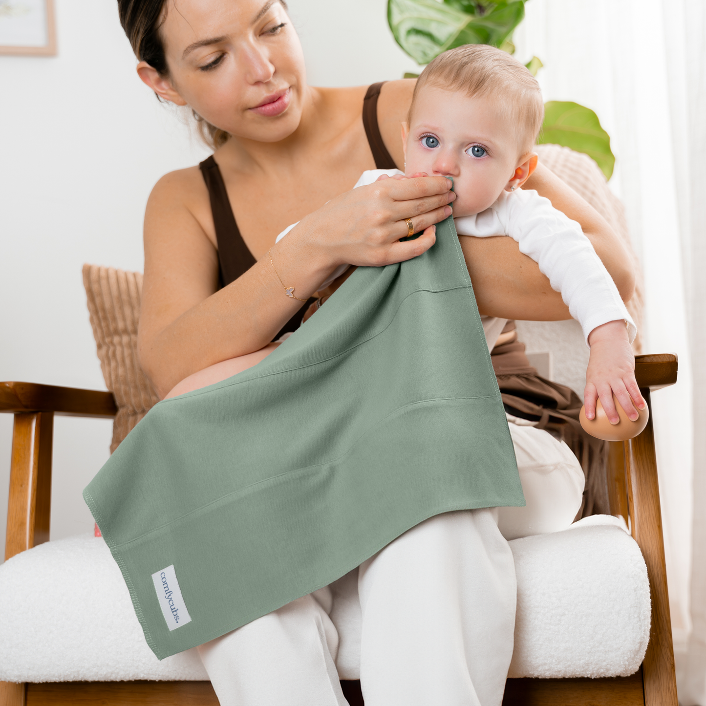 Cotton Burp Cloths - Fern