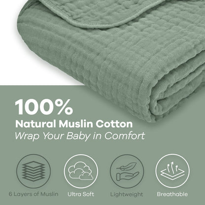Baby Muslin Blanket in Fern